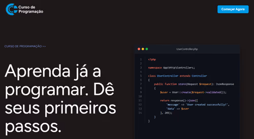 Imagem representando o website do "Code Start".