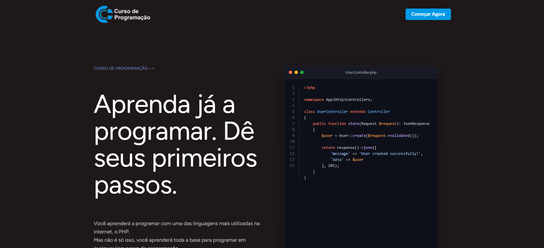 Link para a página do Code Start.